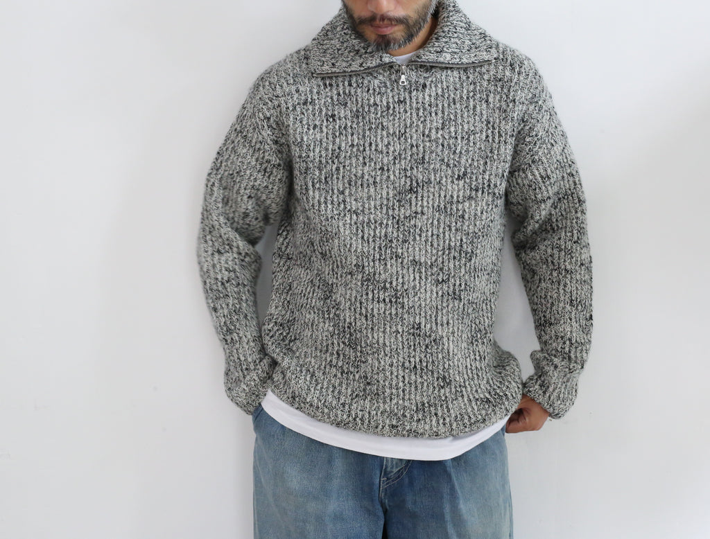 AURALEE WOOL BABY ALPACA MIX RIB KINT ZIP TURTLE – Chum!