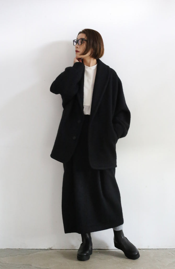 AURALEE BRUSHED ALPACA WOOL MELTON HALF COAT/SKIRT/LARGE STOLE – Chum!
