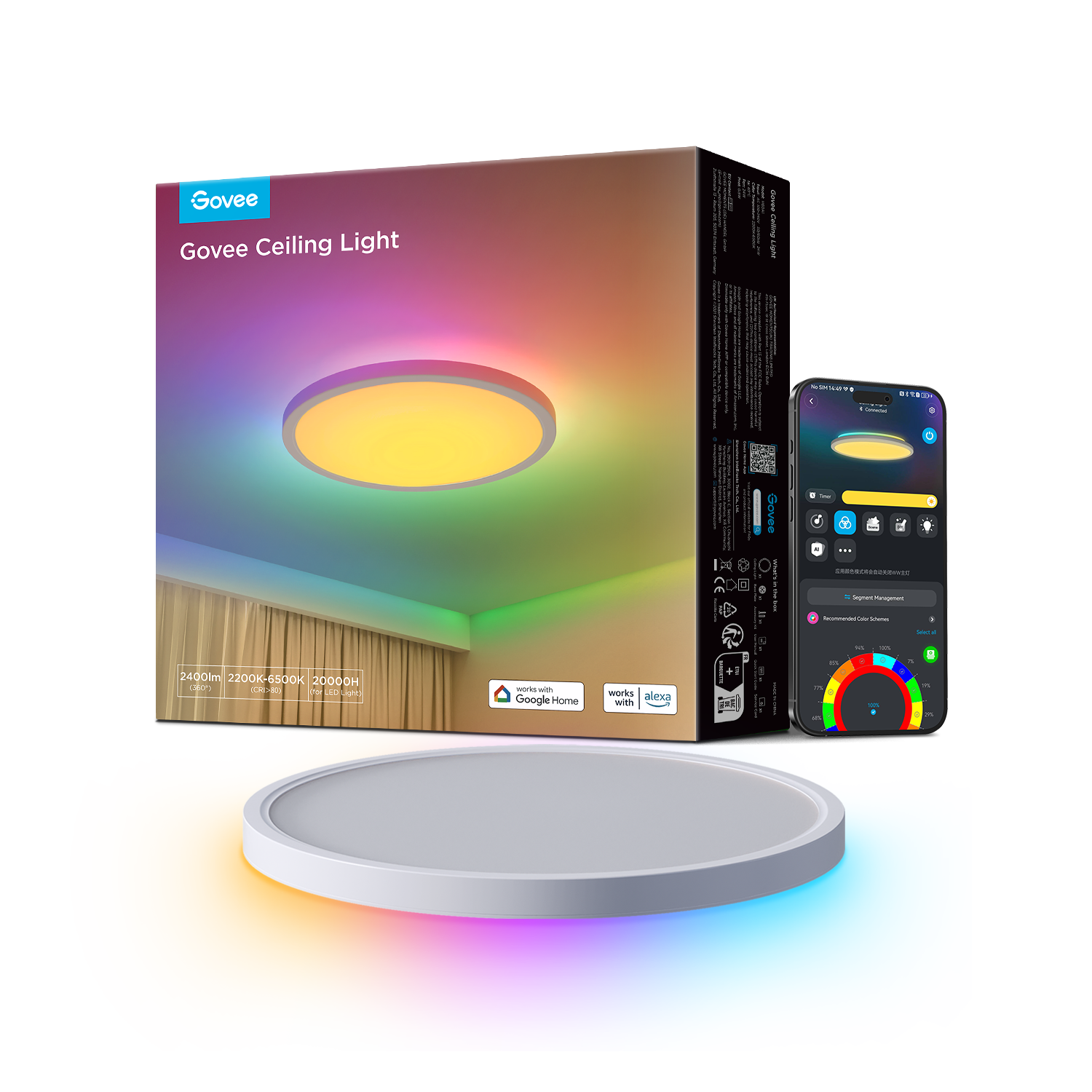 Smart Round Ceiling Lights – Color Change & Voice Control | Govee US