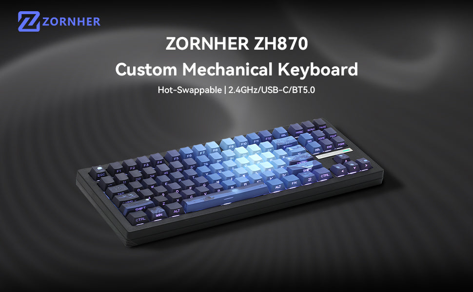Zornher ZH870 昇華転写方式ワイヤレスゲーミングメカニカルキーボード