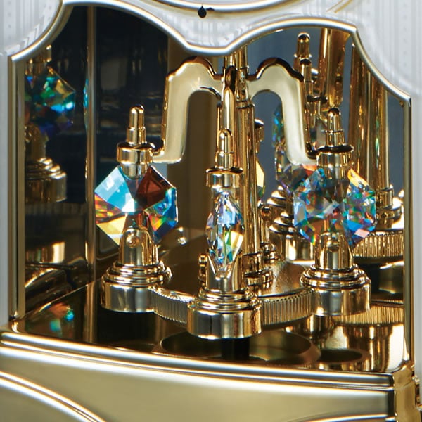 SEIKO EMBLEM Radio-Controlled Table Clock with Rotating Ornament