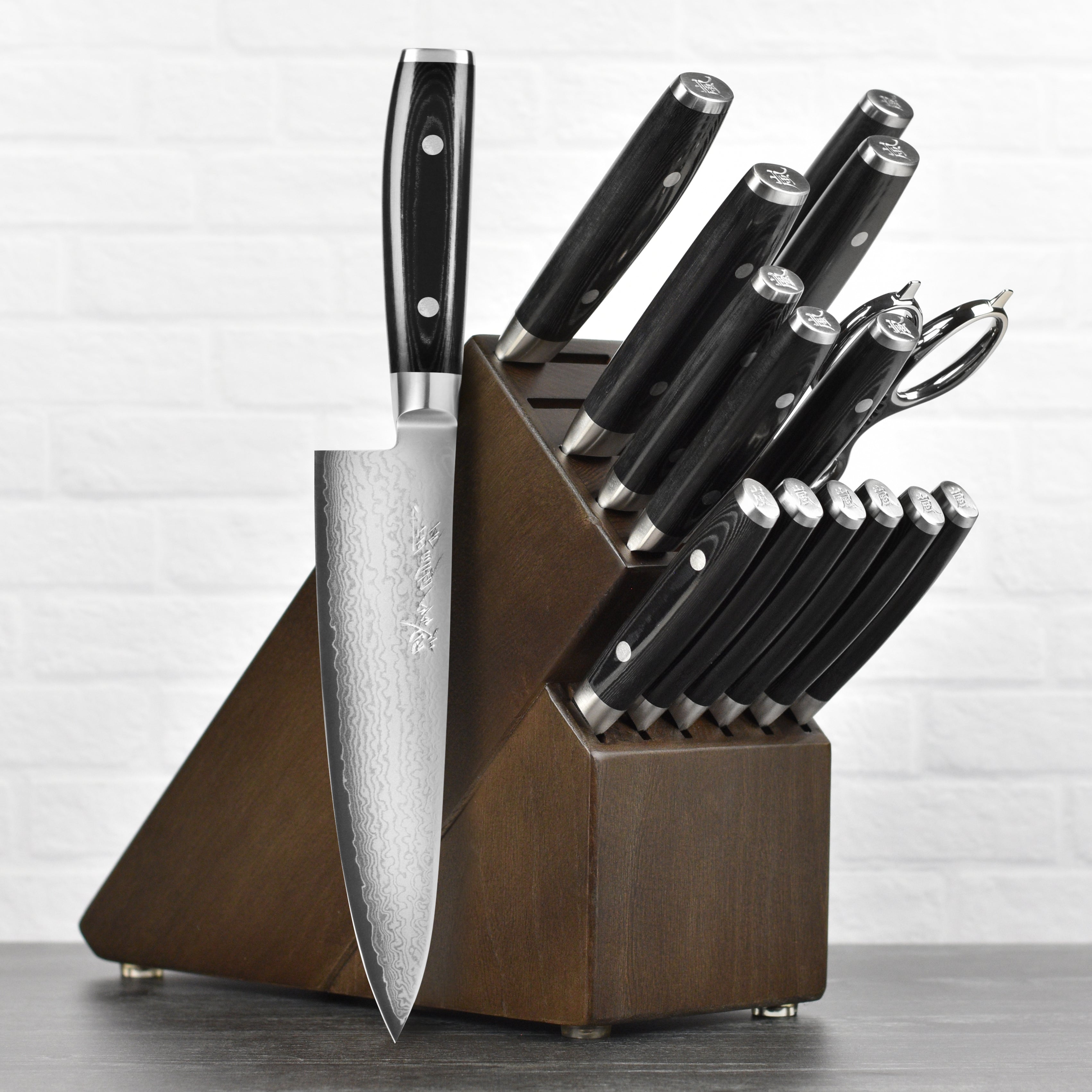 Yaxell Ran Plus Knife Block Set - 16 Piece Acacia – Cutlery and More