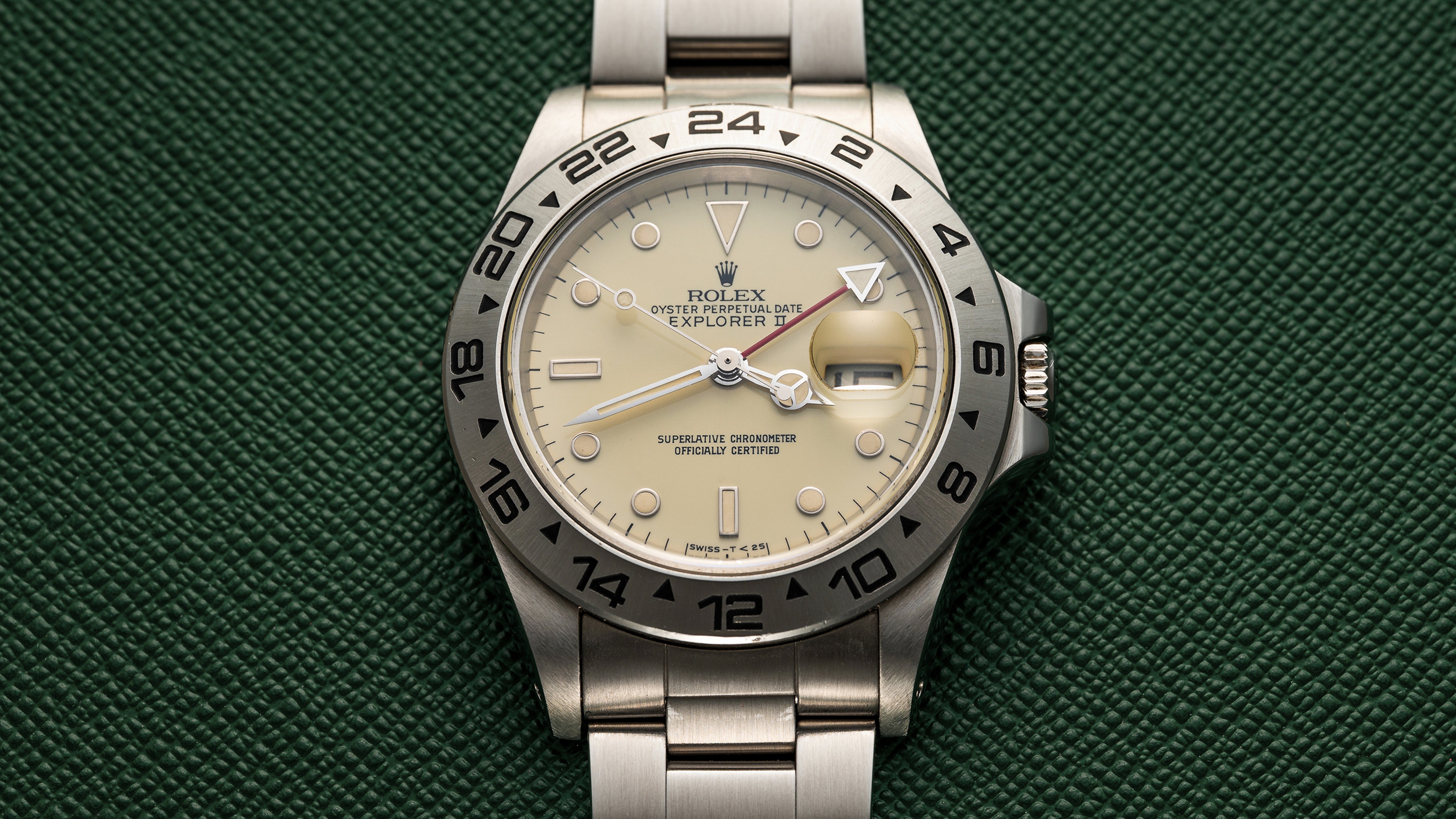 Panna Rail Dial 16550 Rolex Explorer II – Hairspring