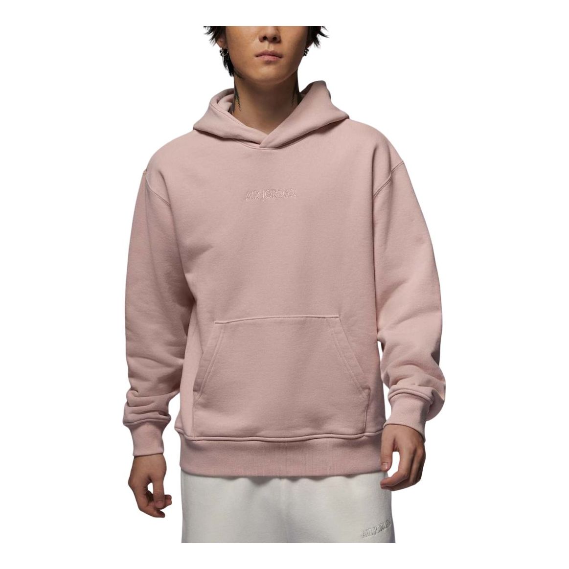 Air Jordan Wordmark Fleece Pullover Hoodie Asia Sizing 'Pink