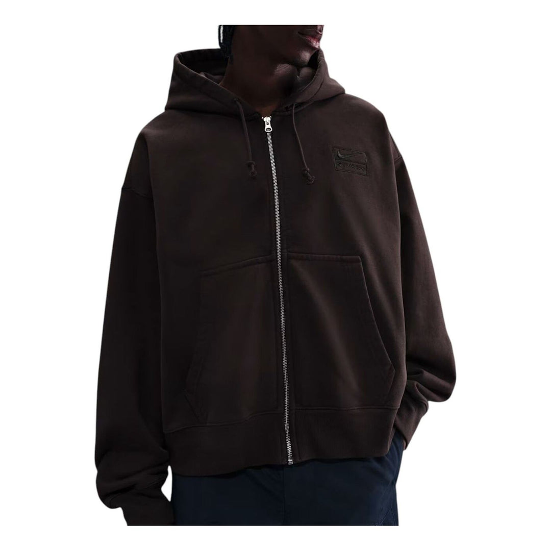 Nike x Stussy FW25 Full-Zip Fleece Hoodie 'Brown' FJ9175-261