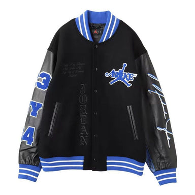 Air Jordan x Awake NY Varsity Jacket 'Black Game Royal' FQ5439-010