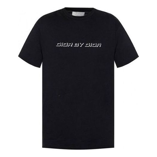 DIOR Homme Embroidered Logo Printing Short Sleeve Black