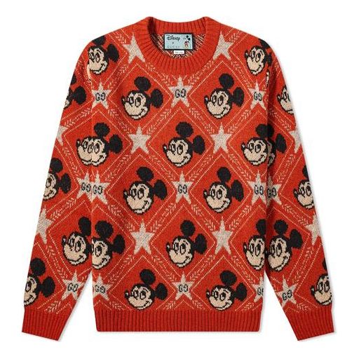 Gucci x Disney Mickey Mouse Pattern Crewneck Knitted Sweater For