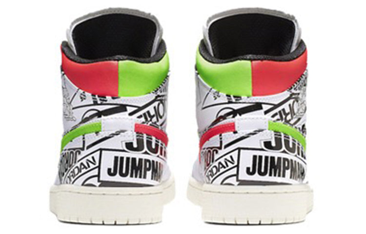 GS) Air Jordan 1 Mid 'All Over Logos' 554725-143