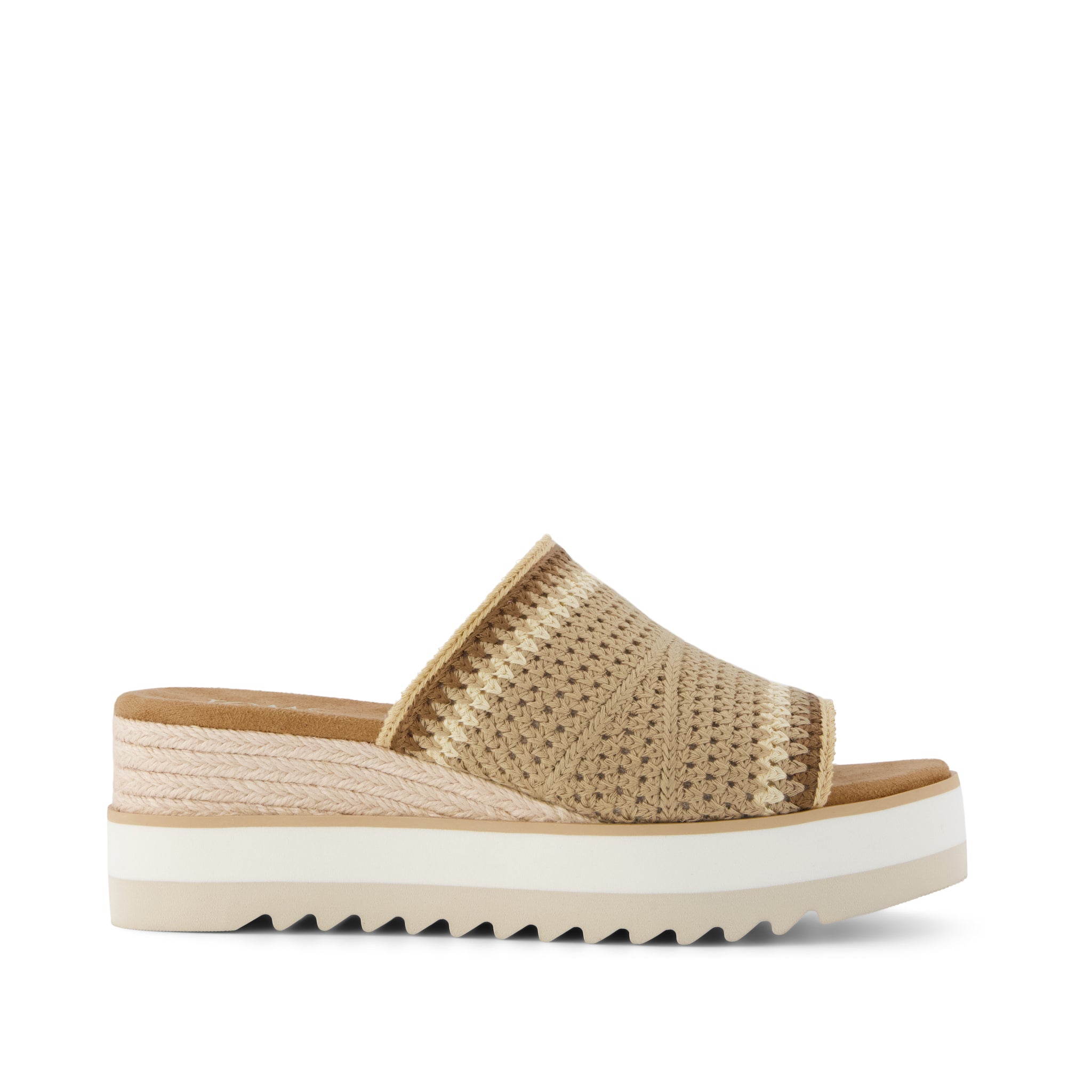 Womens Diana Mule Wedge Sandal Almond Crochet | TOMS