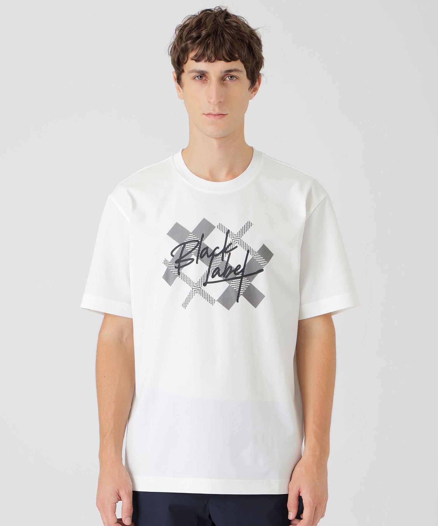 BLACK lab.×Admiral】シャドーチェックロゴグラフィックTシャツ