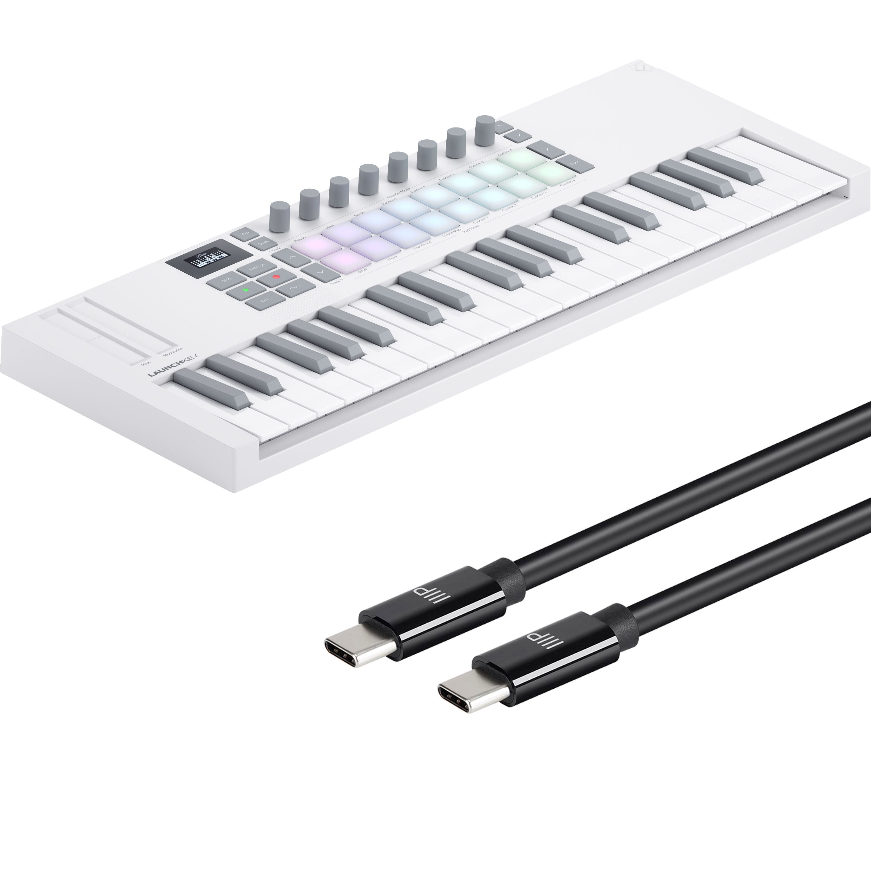 Novation Launchkey Mini 37 Mk4 Keyboard Controller - White PEDAL
