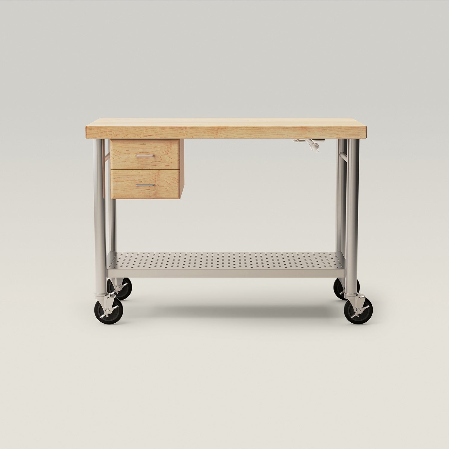 Maple Cucina Magnifico Kitchen Cart With Undershelf, Drawers And