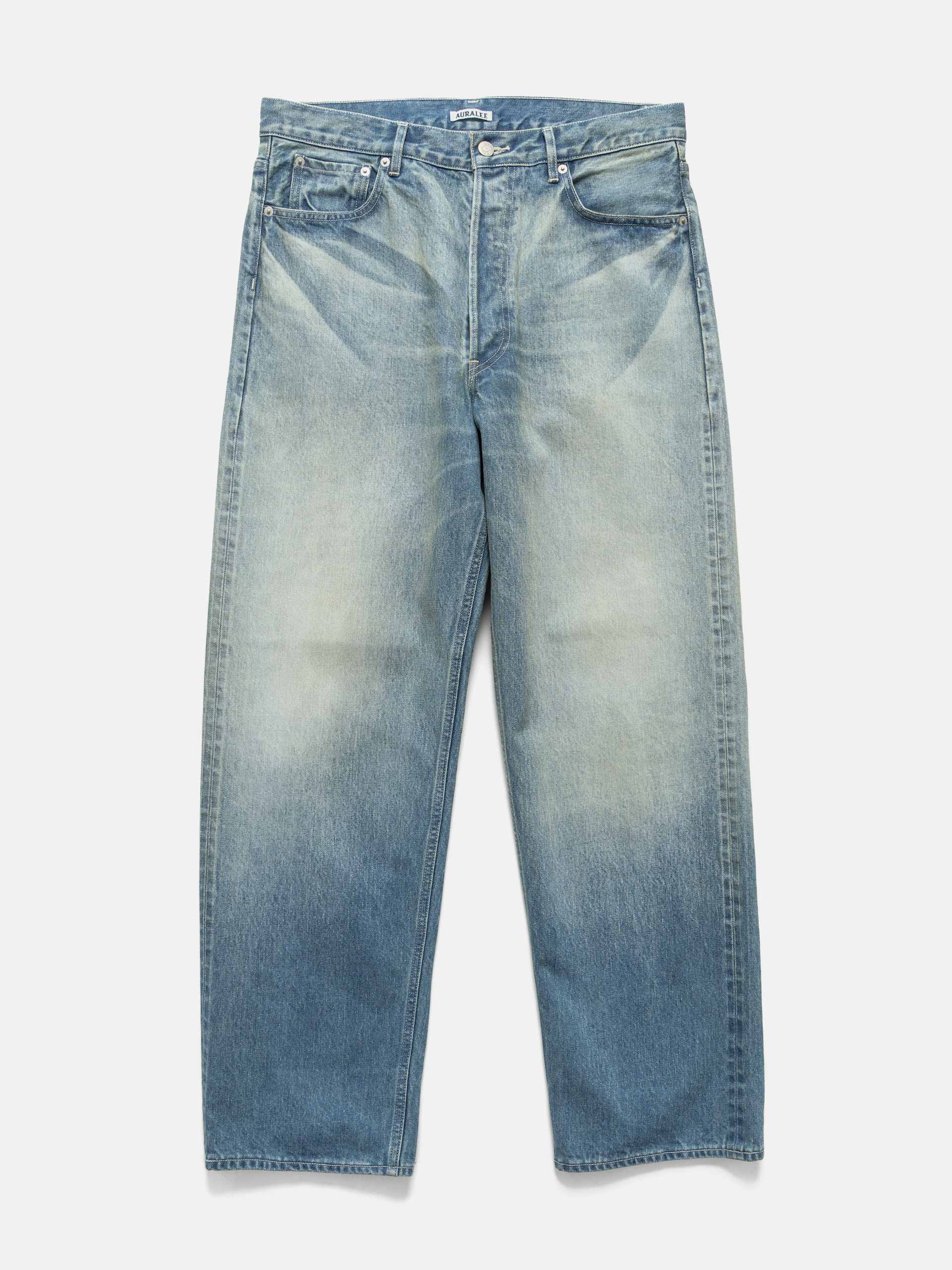 AURALEE Selvedge Faded Heavy Denim Wide Pants Faded Indigo | HAVEN