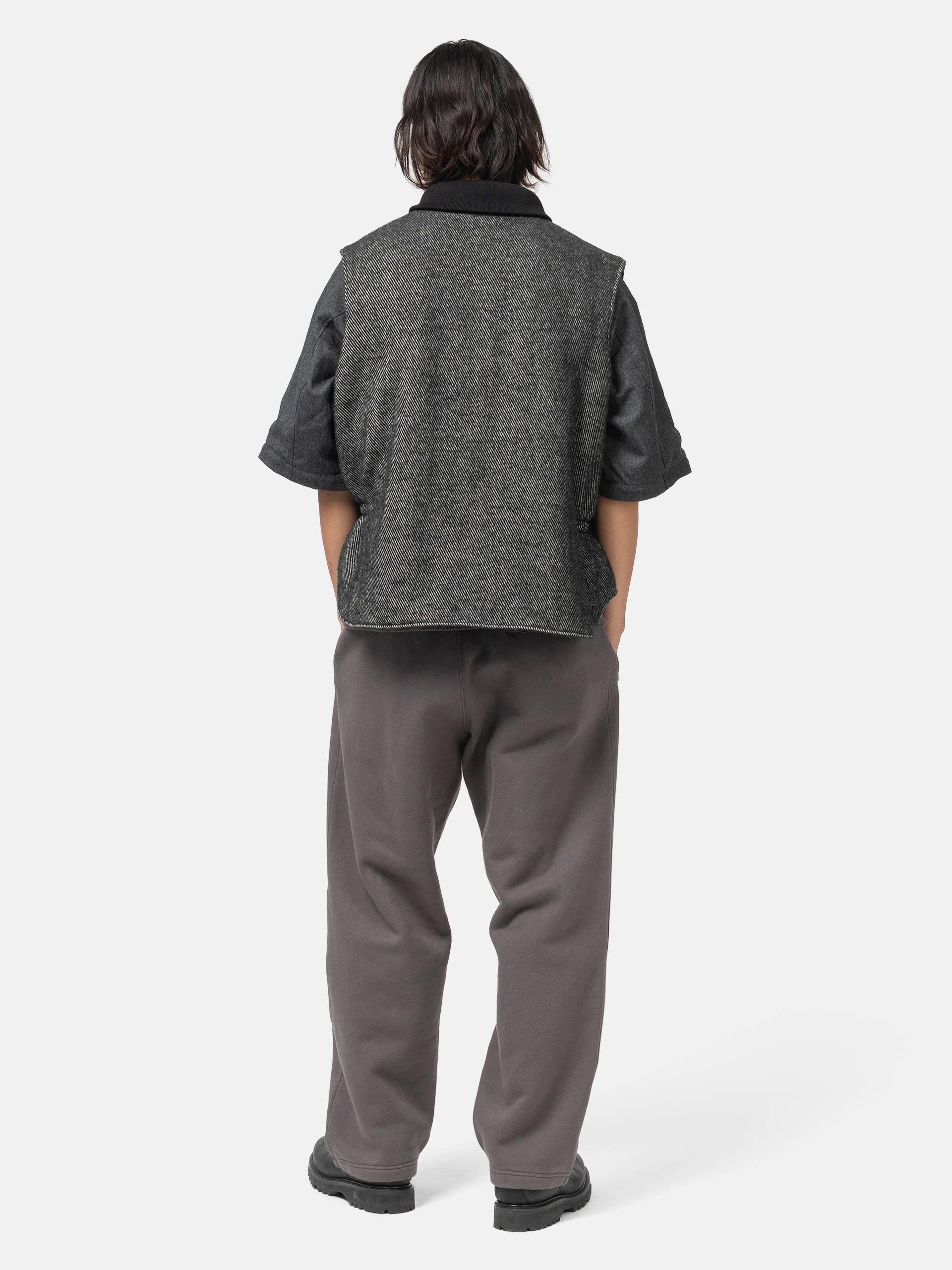 Engineered Garments LL Vest Wool Shaggy Twill Black | HAVEN