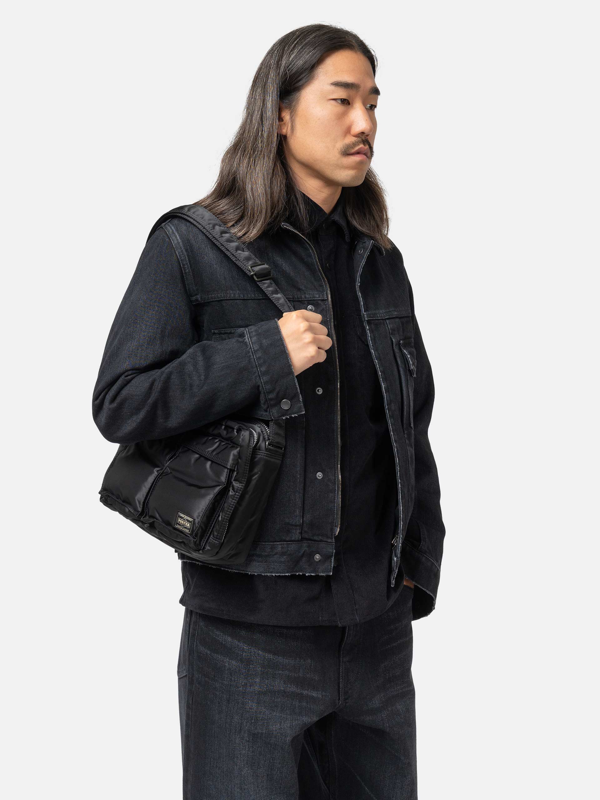 PORTER TANKER Sling Bag w/ Zip Black | HAVEN