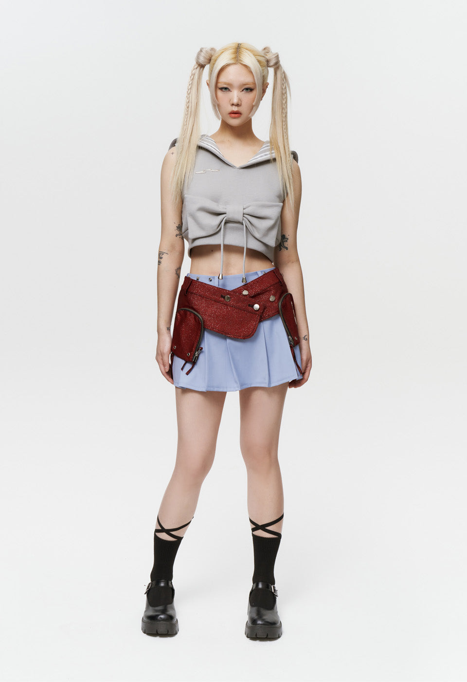 METAL TWILL POCKET BELT - QUASI PURITY | 60% - Asian Fashion