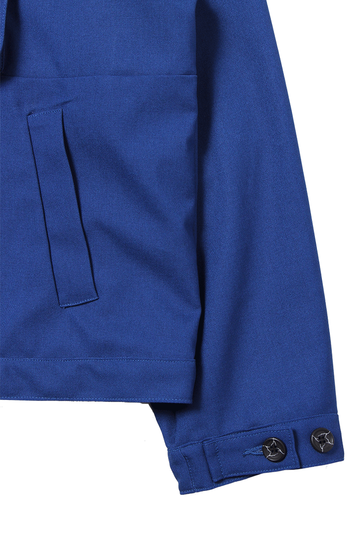 Unlined hopsack monk jacket blue 22SS - KOZABURO online store