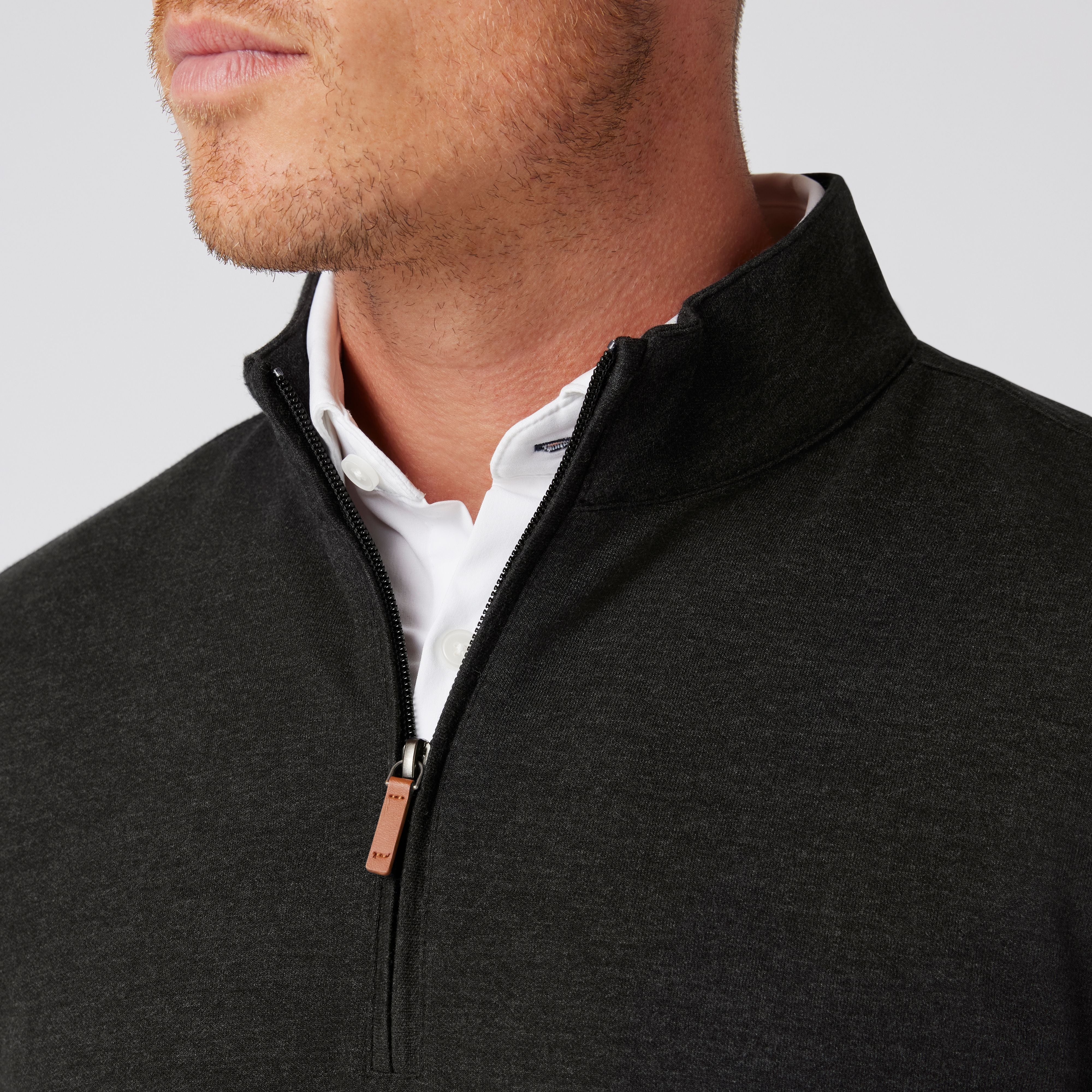 Black Heather KPI Quarter Zip | Mizzen+Main