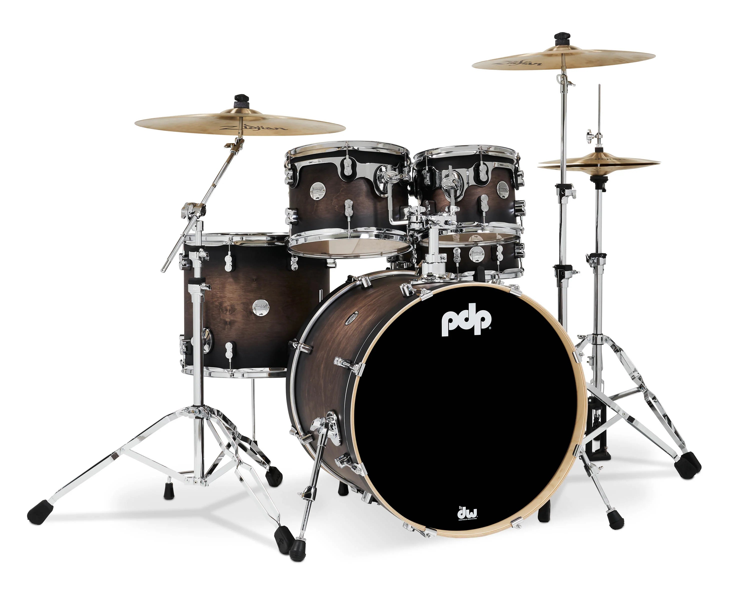 PDP Concept Maple Satin Charcoal Burst 5-Piece Drum Set