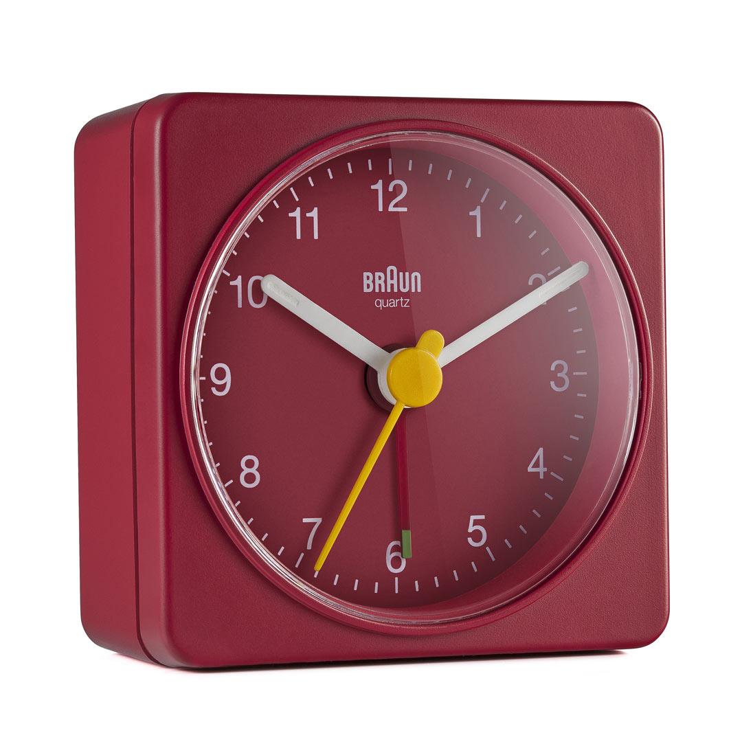 BC02 Braun classic travel analogue alarm clock - red – US - Braun