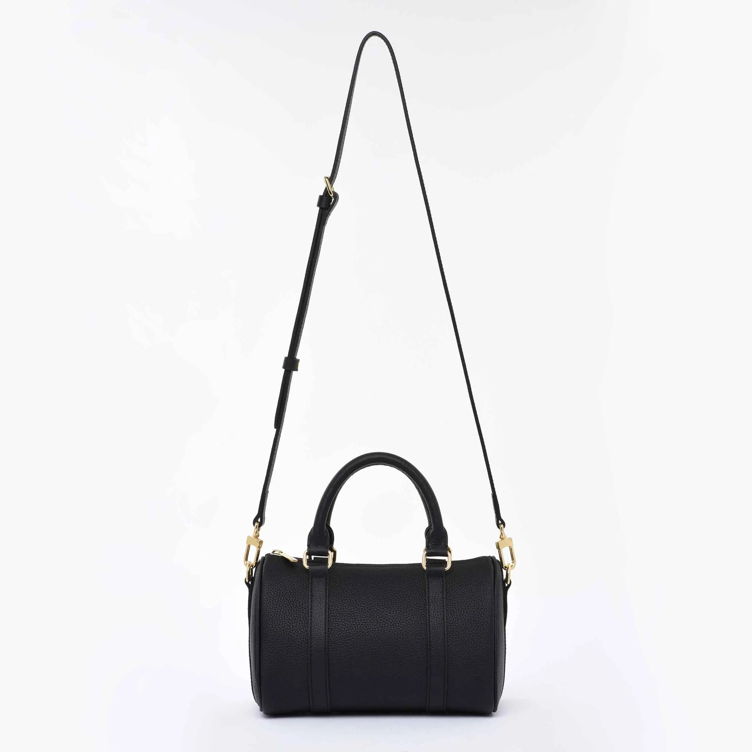 Black Grained leather - Mini Boston bag - dressupyourpurse