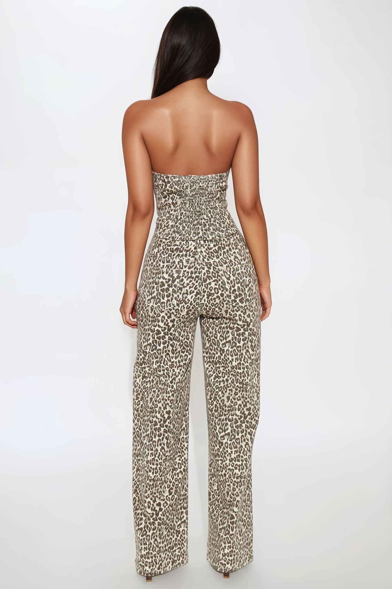 Wild Instincts Denim Leopard Pant Set - Leopard | Fashion Nova