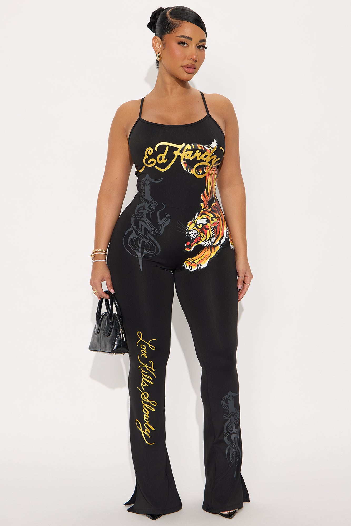 Ed Hardy Tiger Jumpsuit - Black | Fashion Nova