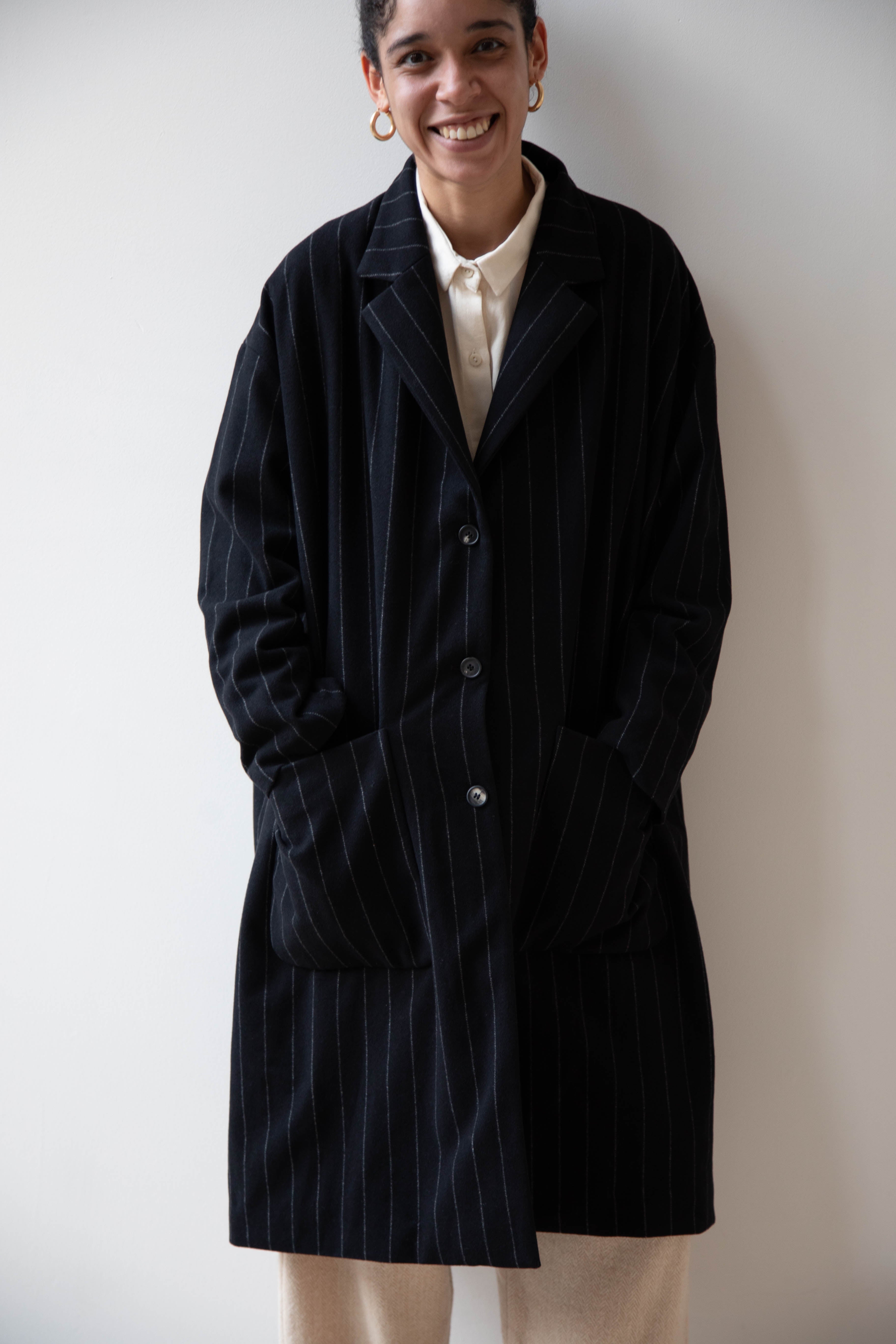 rennes — Bergfabel Moon Coat in Striped Cashmere