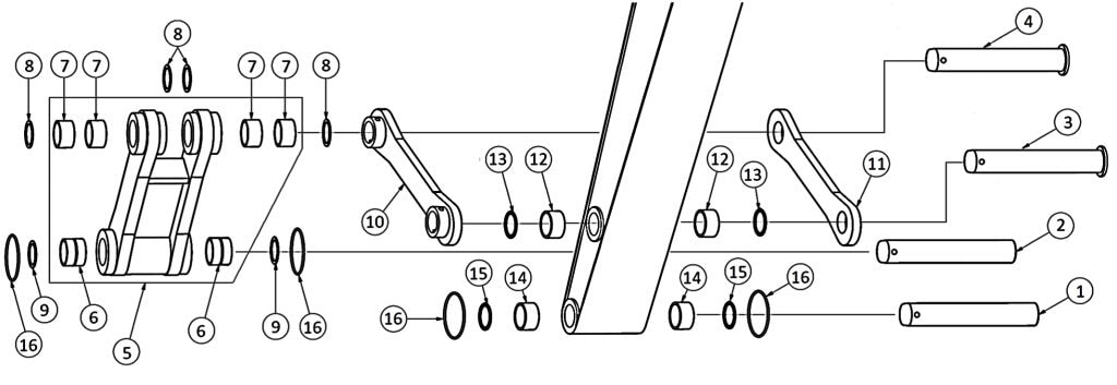 Hitachi ZX330, ZX330-3, ZX330-5 Bucket Link Parts | HW Part Store