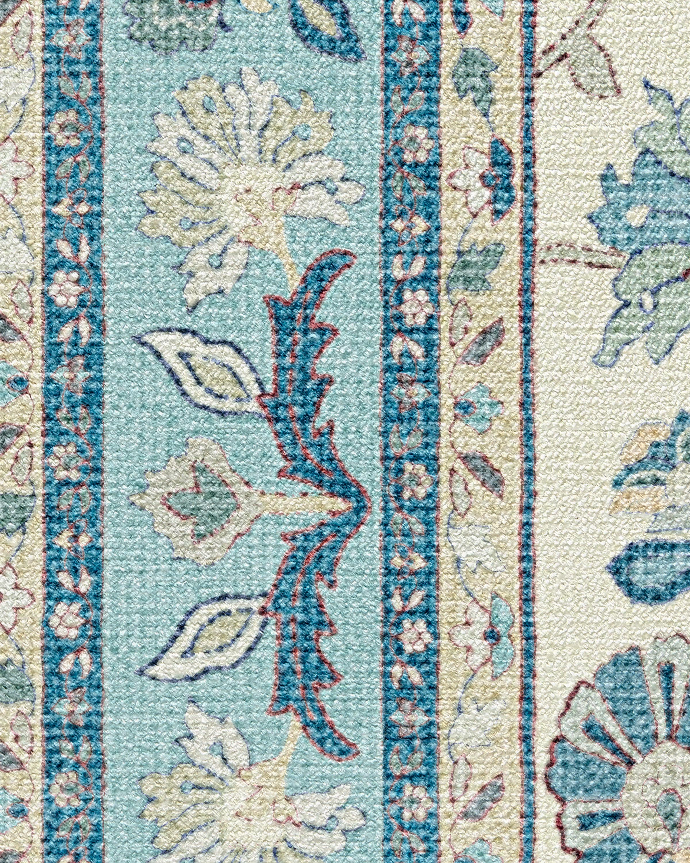 Calabria Cream & Light Blue Rug | Ruggable US