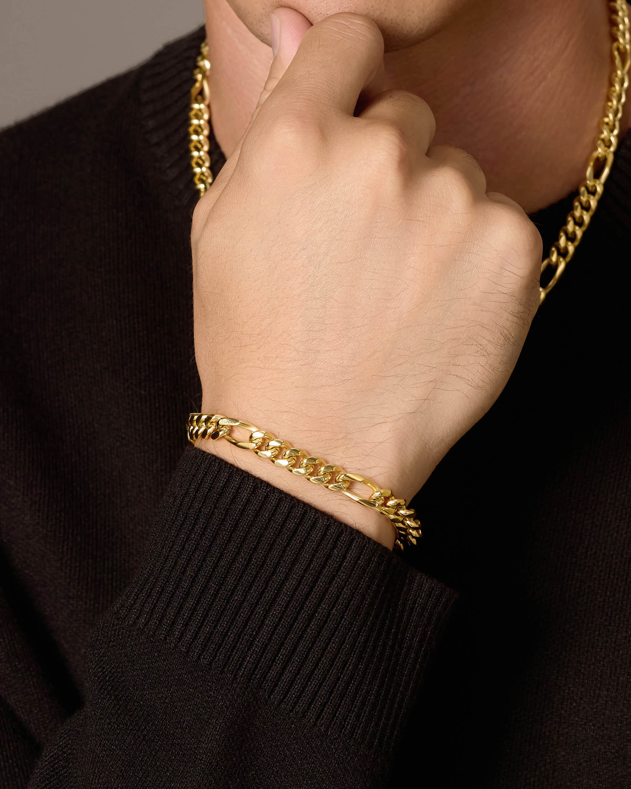 Figaro Bracelet - 8mm - Men's Gold Bracelet - JAXXON