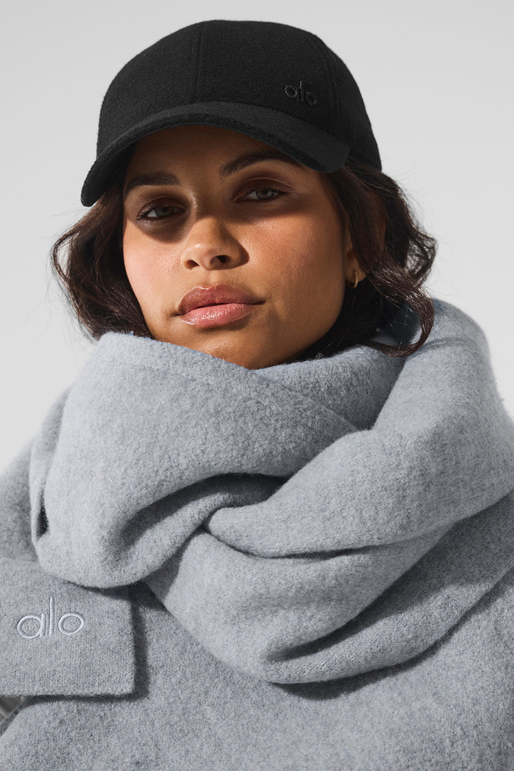 Merino Wool Oversized Scarf - Hazy Heather Grey | ALO