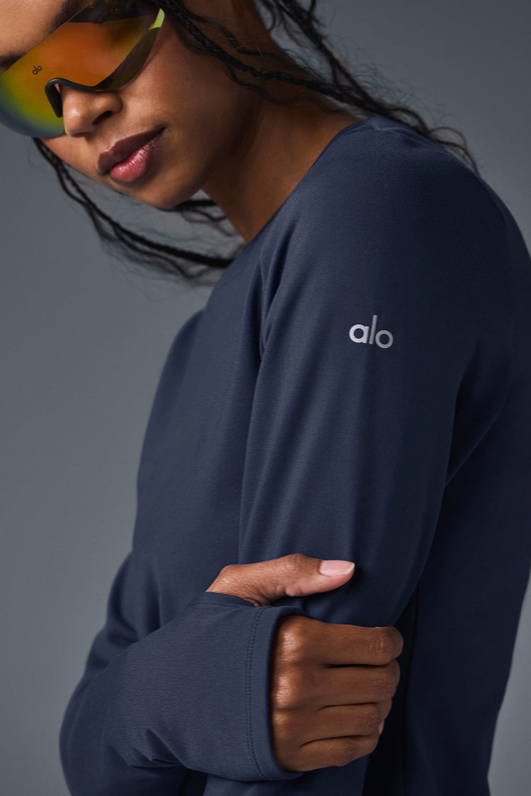 Airbrush Winter Warm Nocturne Long Sleeve - Navy | ALO