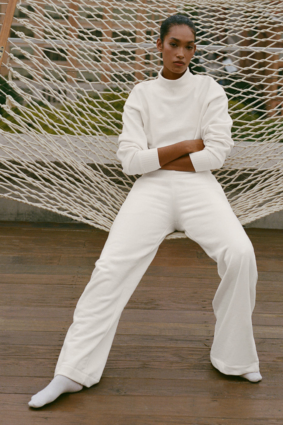 Cable Knit Winter Bliss Pant - Ivory | ALO