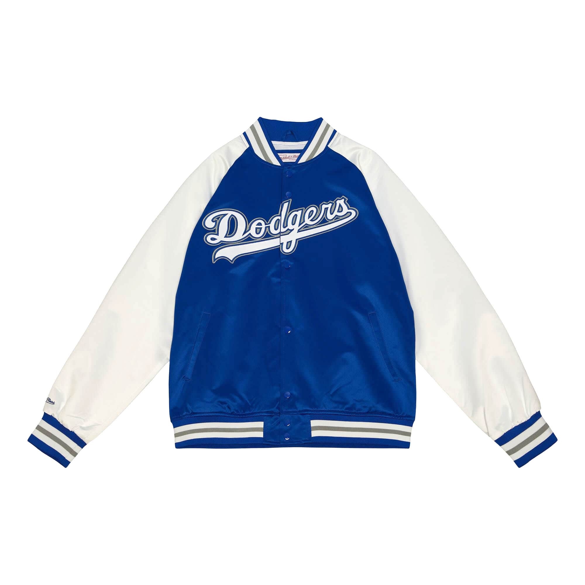 LA Dodgers M&N Men's Primetime Lightweight Satin Jacket White