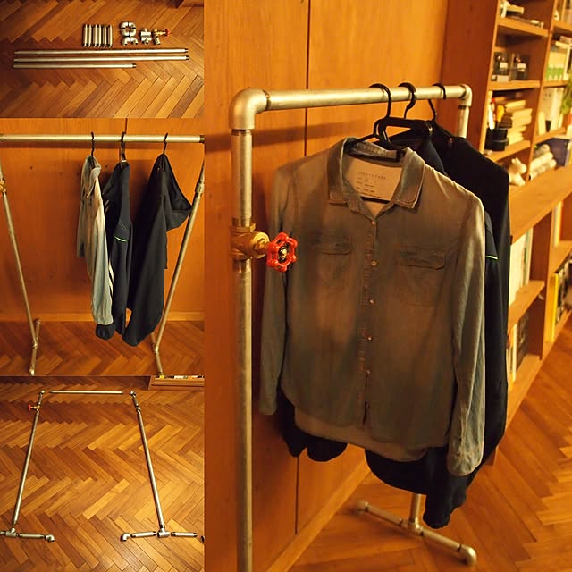 DIY ガス管ハンガーラックのインテリア・手作りの実例 ｜ RoomClip