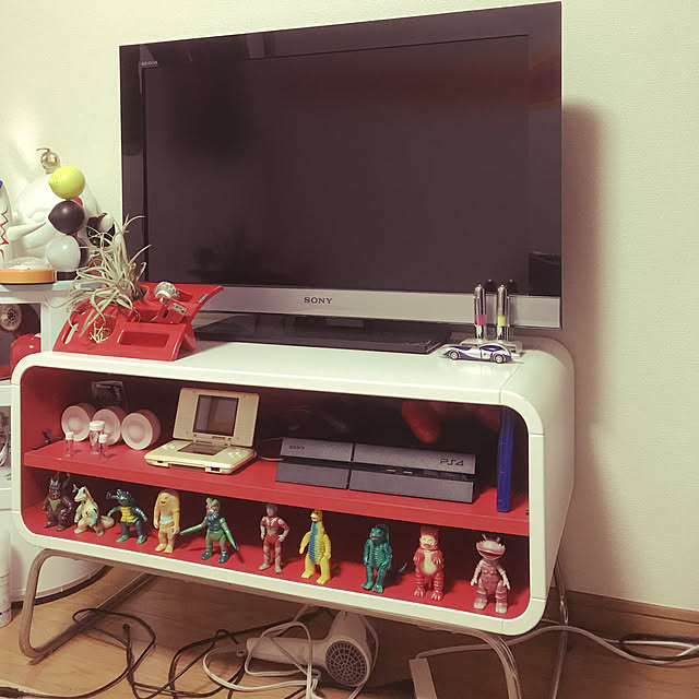 スペースエイジ テレビ台 赤 ローボード 70s レトロフューチャー 収納