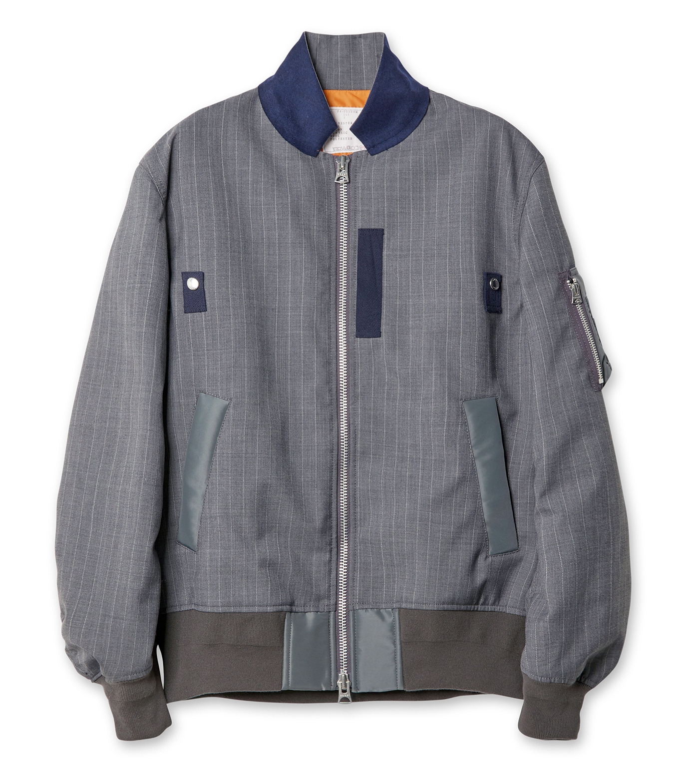 値下げ！【人気】sacai サカイ リブ編み袖のグレーアイボリーコート