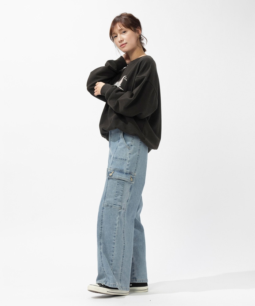 LISA」カーゴワイドパンツ【自宅で試着、返品送料無料】(XS 淡色