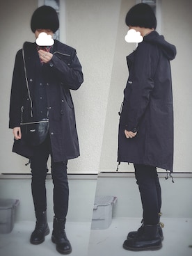 RUDE GALLERYのモッズコート（ブラック系）を使った人気ファッション