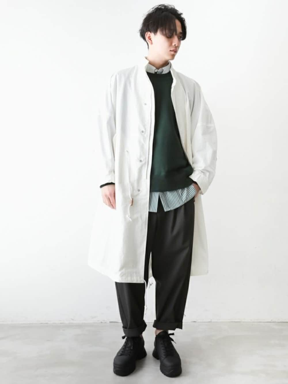 KAZUYUKI KUMAGAI ATTACHMENTのモッズコートを使った人気ファッション