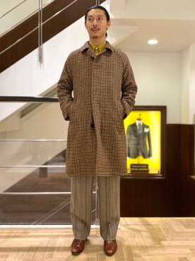 TAGLIATORE / SALOMON ガンクラブチェック バルカラーコートを使った