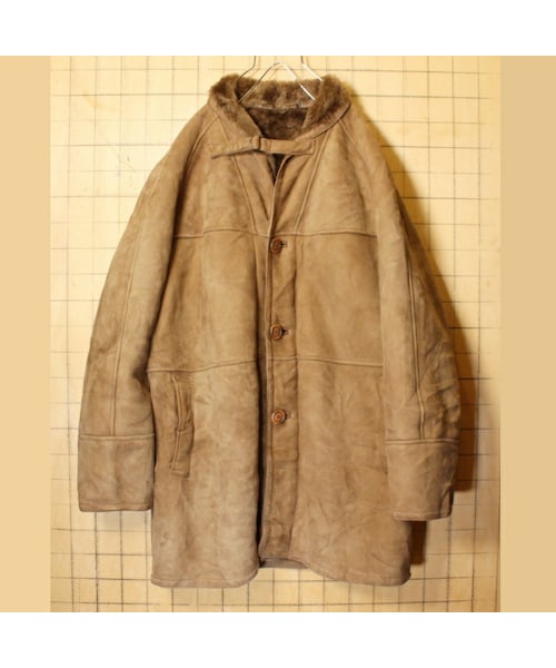 の「60s 70s スペイン製 SHEARLING シープスキン ムートン レザー