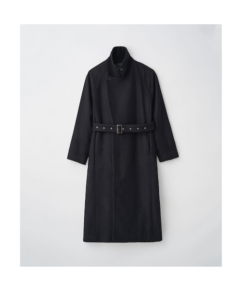 JUHA BELTED OVER COAT ラップコート ブラック 3 BELTED OVER COAT