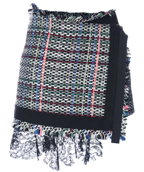 Sacai（サカイ）の「Sacai - ツイードスカート - women - コットン