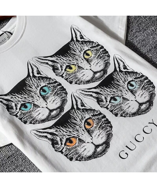GUCCI（グッチ）の「【翌日発送】GUCCI (グッチ) Tシャツ 半袖 猫