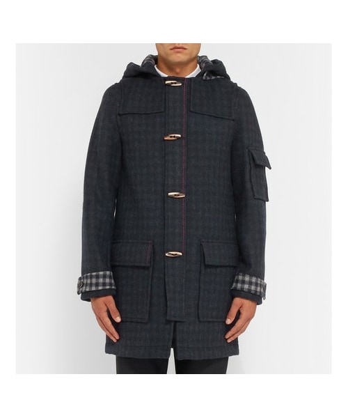 RAF SIMONS（ラフシモンズ）の「Checked Wool-Blend Duffle Coat