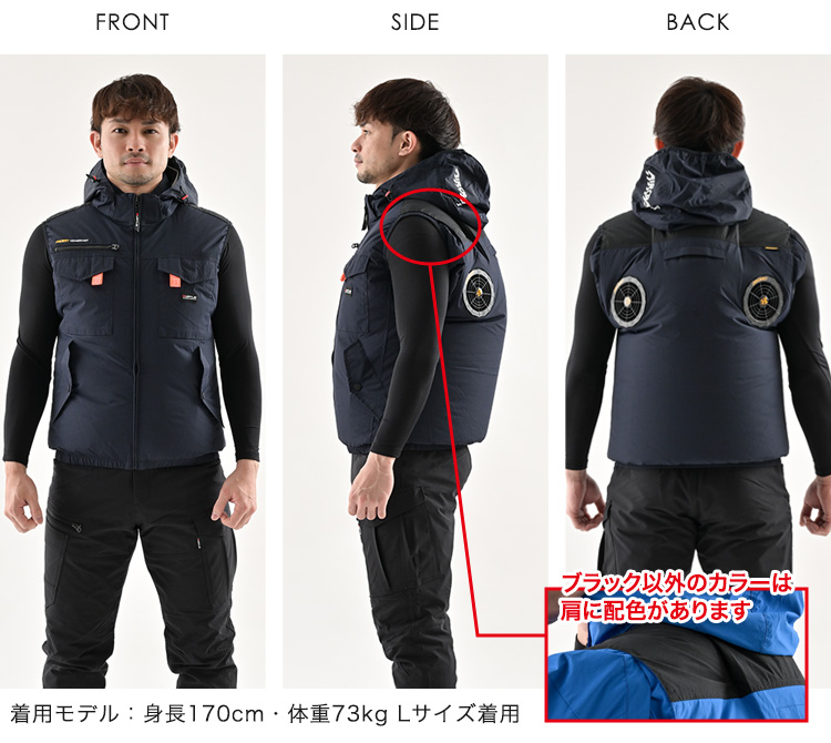 春夏用]【当店限定】バートル UN003SET エアークラフト ハイバック