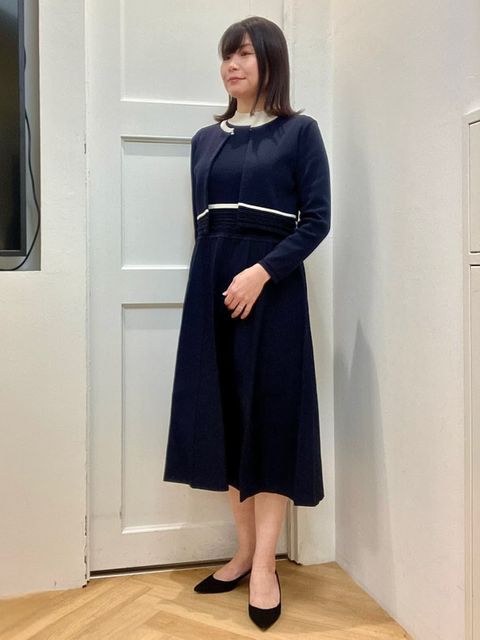 大きいサイズ》バイカラーニットワンピース 《M Maglie le cassetto